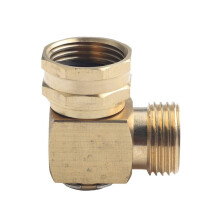 Raccord de tuyau d'arrosage Ă 90 en laiton massif avec protection anti-torsion