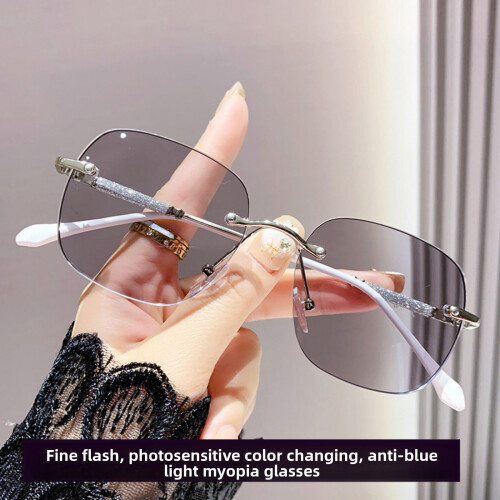 Blaulichtfilterbrille für Damen, rahmenlos, klare Gläser 1