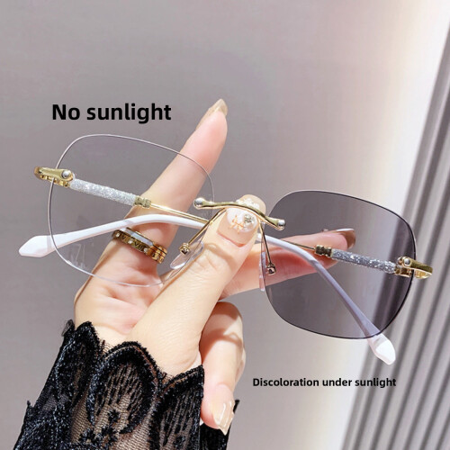 Blaulichtfilterbrille für Damen, rahmenlos, klare Gläser 2