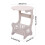 White Wooden Round Side Table 45x28cm with Shelf 3