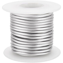 Sârmă de aluminiu de calibru 9, sârmă anodizată pentru bijuterii, sârmă metalică flexibilă din platină pentru fabricarea bijuteriilor, 26FT