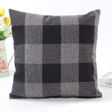 Fodera per cuscino a quadri grigia Begine Clearance, federa per cuscino decorativa per divano e letto con motivo a griglia, fodera per cuscino