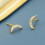 Crescent Stud Earrings Gold Plated 1 Pair 3