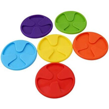 Lot de 6 sous-verres en silicone antidérapants pour verres à vin et tasses à pied. Décoration 3 en 1.