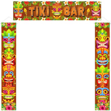 Dekorácie TIKI BARu Havajský Aloha banner Tiki Totem banner na Luau Aloha párty, dekorácie, 3 ks