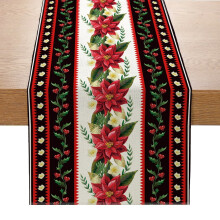 Chemin de table de Noël 33 x 183 cm à carreaux Buffalo, décoration de table festive pour la cuisine et la salle à manger, pour les fêtes
