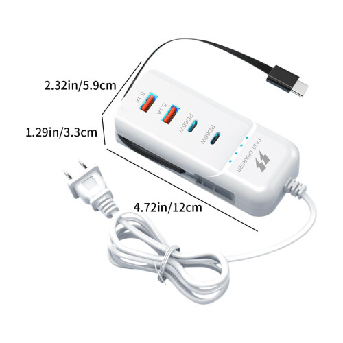 Φορτιστής Ywbawe 4 θυρών με 2 θύρες PD και 2 θύρες USB 2
