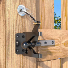 2X Automatic Self Locking Gate for Wooden Fence Post Mount, Heavy Duty Fence Gate Lock for Secure Pool, Yard