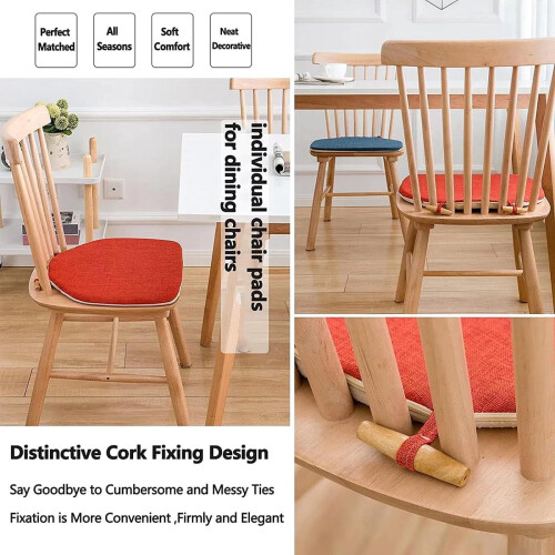 Kitchen Chair Cushions with Ties Non-Slip Thickened U-Shaped 2
