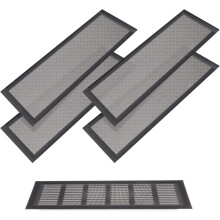 Black Magnetic Floor Vent Covers Plastic Rectangle 4PCS