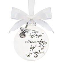 Boule de Noël commémorative ronde à motif papillon, pendentif de Noël pour les proches disparus, décoration de Noël pour la maison