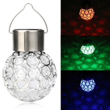 Luzes solares giratórias de LED em formato de bola para pendurar em jardins e camping ao ar livre, da Moocorvic.