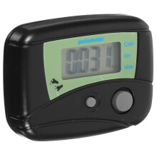 Digital Pedometer Black Hard Plastic Step Counter with