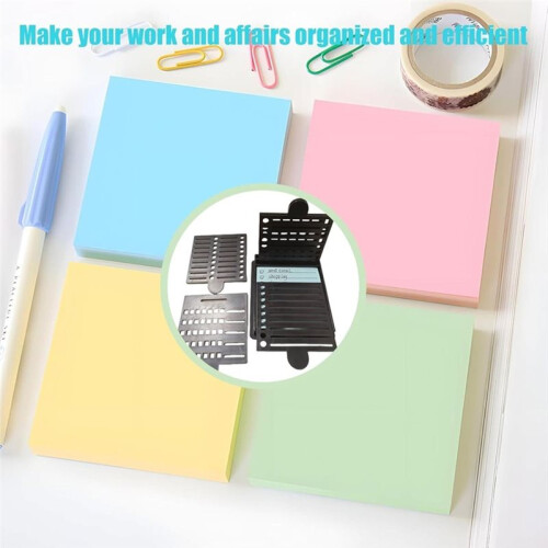 Stencil e Supporto per Note Adesive con Cinque Modelli, Dispenser Riutilizzabile per Elenchi di Cose da Fare, per Casa e Uffici con Note Adesive 1