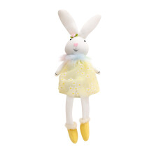 Easter Plush Bunny Decor Yellow 17.3in Stuffed Bunny with