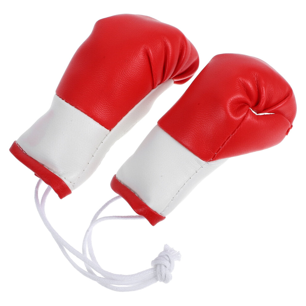 Raindrop-Shaped Mini Boxing Gloves Car Mirror Hanging Red 9104145193731