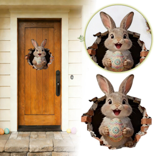 Stickers muraux lapin de Pâques pour chambre d'enfant 1