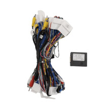 Adaptateur de Faisceau de Câblage Automobile 16 Broches avec Boîtier Décodeur Canbus et Câble D'Alimentation pour Autoradio pour Android pour