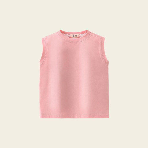 Kids Tank Top Round Neck Sleeveless Solid Summer Top 1