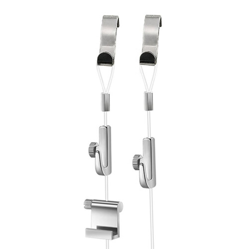 Picture Rail Hanging System Kit with Adjustable Hooks and 71"Cord for Art Displays 2