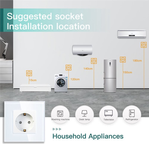 EU Power Socket with Type-C Charging for Home 5V Intelligent Charging Port 86x86mm PC Panel USB Wall Socket 16A Outlet 1