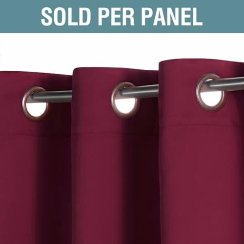 Cortinas Blackout Térmicas Ultramacias Vermelhas com Ilhós 52x63 polegadas 1