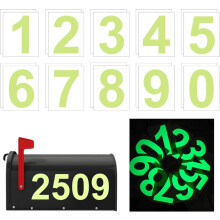 Triani Glow-in-Dark Mailbox Number Stickers Green 30 pcs