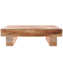 Footstool Light Brown Wood Elevation for Feet 1 Set