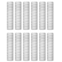 12Pcs 5 Micrometre String Wound Water Filter Universal Whole House Replacement Cartridge Sediment Filters 10Inch