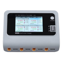 Ładowarka Akumulatorów LiPo 3S do Samochodów RC z Adapterami XT60 i XT30, Inteligentny Rozładowywacz 4-Portowy, 4x50W, 5A, Wtyczka AC 100W EU