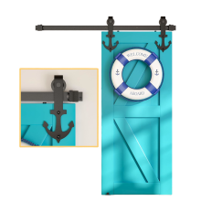 System für Schiebetüren Barn Door Loft Schiene Schwarz Set 200 cm — schiene für schiebetüren, barn door set 200 cm, schiebetür system loft