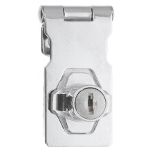 Silver Rectangular Keyed Hasp Lock Set for Cabinets and