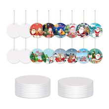 Ornamenti in Ceramica a Sublimazione per Stampa con Pressa a Caldo Ornamenti in Ceramica Rotondi Ornamento Personalizzato per Albero di Natale
