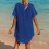 Vestido de praia feminino em crochê com renda de cor sólida. 4