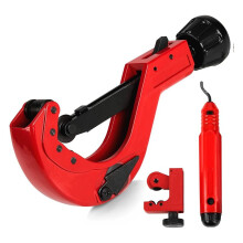 Tubing Cutter Set with Fast Quick-Adjust - 1/4" to 2-1/2" Outside Diam for Copper Pipe, PVC, Plastic, Aluminum