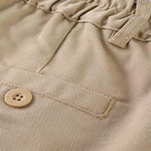 Short d'uniforme enfant kaki extensible à taille élastique avec 1