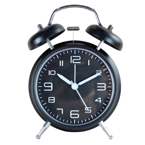 Twin Bell Alarm Clock Black Stereoscopic Dial 1 Pack