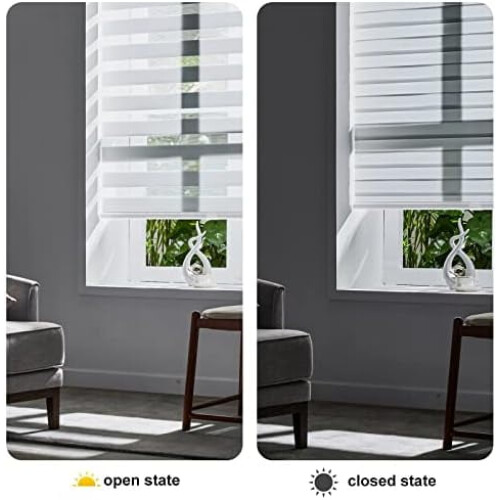 Ασύρματα στόρια Zebra Λευκά 20"x64" με φιλτράρισμα φωτός 1