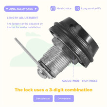 20mm Mechanical Combination Lock Anti Theft Lock for Office Filing Cabinet Drawer Envelope Box Storage Cabinet Black