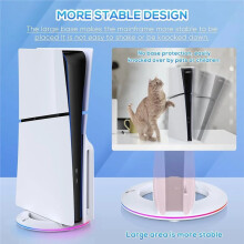 Verticale Koelstand met RGB Licht voor PS5 Slim voor PS5 Pro Console Antislip Basis Beugel Houder Beugel Onderdelen Wit