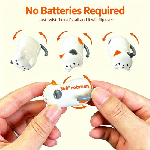 Clockwork Cat Miniatures for Stress Relief Entertainment Clockwork Rolling Kitten Toy for Endless Fun and Relaxatio 1