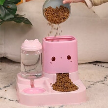 Pet Feeder and Water Dispenser, 2-in-1 Dog Cat Food Dispenser, Small Pet Food and Water Dispenser, Pet Feeder Water Bowl