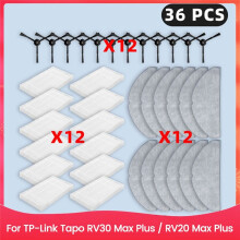Per Tapo RV30 Max / RV20 Max Ricambi Filtro Spazzola Laterale Panno per Mocio Sacchetto per La Polvere Accessori