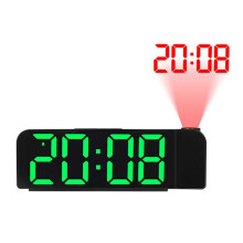 Rotazione 180 Sveglia con Proiezione Orologio Digitale LED 12/24H Carica USB Proiettore da Soffitto Sveglia (Verde)