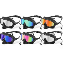 6 Pack Adult Swim Goggles with Integrated Nose Cover & Ear Plugs, Panoramic Wide View Swimming Goggles