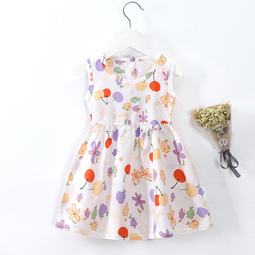 Ärmelloses Mädchenkleid mit Blumenmuster für 18-24 Monate 1