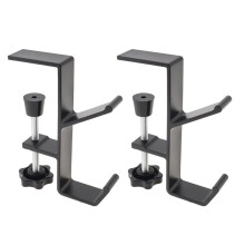 2pcs Desk Mount Bag Rack Hook Clip, Student Desk Hook with Adjustable Arm Clip, Headphone Holder Backpack Hook