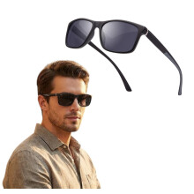 Lunettes de Soleil Polarisées Homme Aviateur Rectangulaire Protection UV400 Verres TAC Monture Légère Conduite et Sport