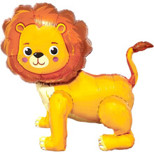 Giant 3D Foil Balloon Lion Standing Zoo Decoration Safari 54 cm — lion balloon, foil balloon zoo, safari decoration