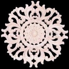 6X Lots Wood Carved Long Onlay Applique Unpainted Flower Walls Cabinets Door Decor Type:15cm Type A